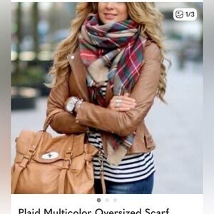 Plaid oversized scarf/ wrap